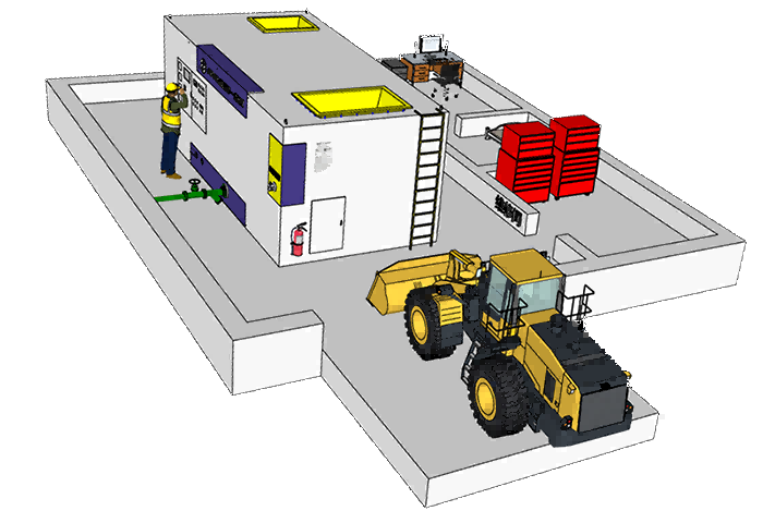 該圖展示黃泥灌漿防滅火設(shè)備示意圖